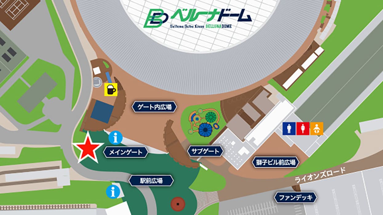 ベルーナドーム前広場メインゲートマップ