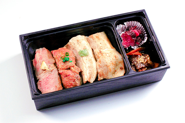 松井稼頭央の黒毛和牛と三元豚の肉寿司